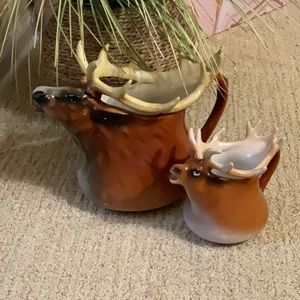 Antique/Vintage Royal Bayreuth Figural Elk Pitcher & Creamer Set